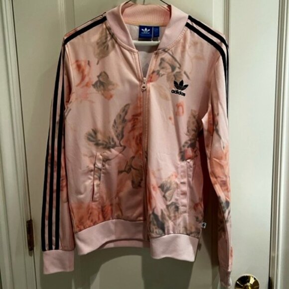 adidas Jackets & Blazers - Floral Adidas Trefoil Zip Jacket